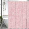 Modern Creative Geometric Pattern Pink Line Shower Curtain, Bathroom Decorative Shower Curtain, Waterproof Shower Curtain with H