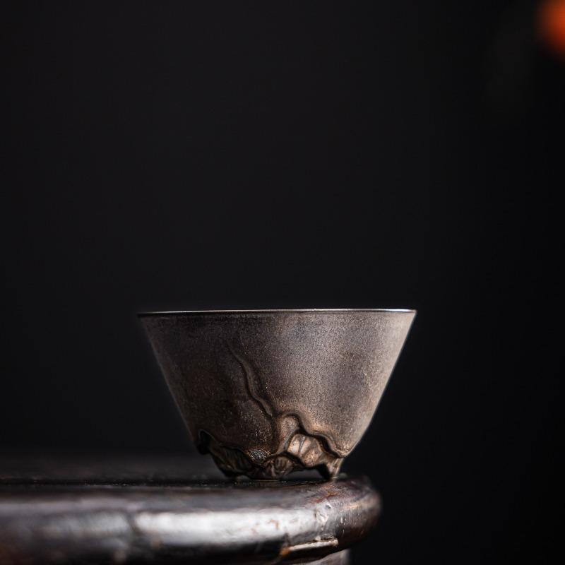 Gilt Rust Glaze Tea Cup Coarse Pottery Tea Cup Master Cup Ceramic Cup New Chinese Mountain Cup
