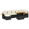 VidaXL Salon de Jardin avec Coussins 8 pcs, Canapés de Terrasse, Ensemble de Meubles de Patio, Mobilier d'Extérieur, Noir 3273625