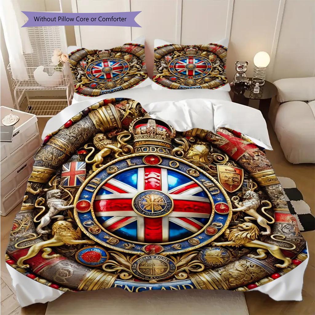 British Empire London England Bedding, Duvet Cover, Pillowcase, Home Decoration, Birthday Gift (1 * Duvet Cover+2 * Pillowcase, Coreless)