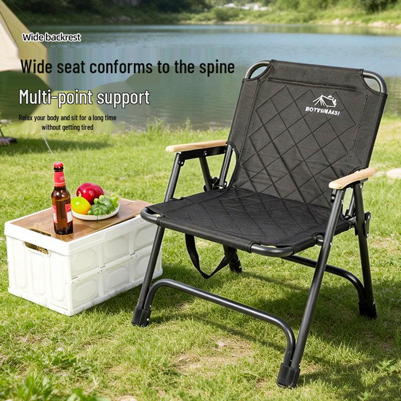 Premium Quilted Kermit Chair Set: Portable Outdoor Folding Chair with Backrest & Table for Camping, Beach, or Picnics