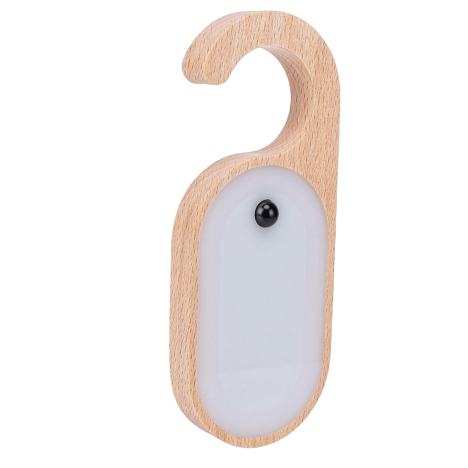 

Door Knob Lamp Wood LED Rechargeable Motion Sensor Door Knob Message Board Night Light with Sticker and Pen for