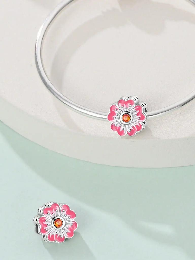 Charms Platacopper Colors Pink Bag Cosmetics Beads Charm Pendant For Original Bracelet For Women Diy Jewelry Love Gift