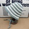Striped strap knitted hat women's summer bucket hat breathable hollow face small versatile sunshade bucket hat