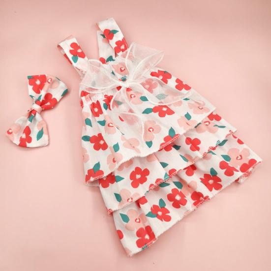 1 sada Pet Dress Měkký Pohodlný vrstvený design Bez rukávů Citronový potisk Denní nošení
