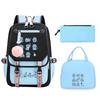 Animation Cartoon Printing Large Capacity Lightweight Student Schoolbag Children'S Leisure Backpack Three-Piece Set