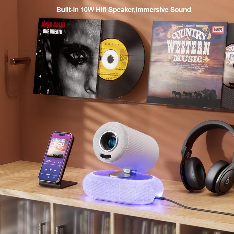 Vivicine Nejnovější YT900 Android 13 1920x1080p Full HD 1080p projektor pro domácí kino, Automatické ostření, Automatická korekce lichoběžníkového zkreslení