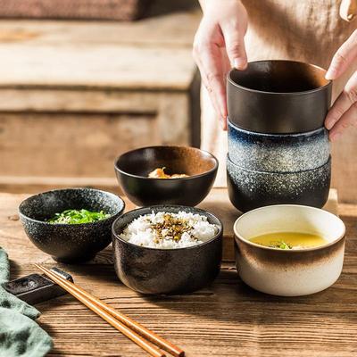 Japonská keramická miska na rýži a snídani - Jednoduchý, malý, kreativní design pro domácí i restaurační použití