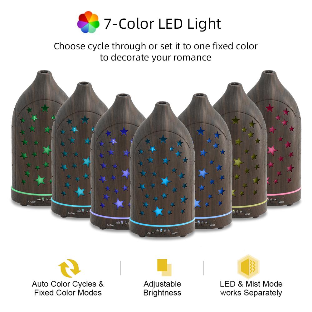 Star Hollow Diffuser  7 Soothing Colors, Whisper Quiet Operation, Perfect for Relaxation