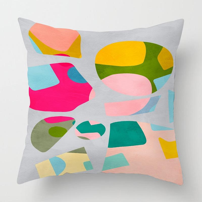 Scandinavian Abstract Style Pillow Cover 18X18/20X20 Inches - Geometric Print Cushion Cover Home Decor Gift Pillow Cover