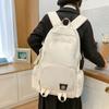 Men's Sports Backpack Women's Large Capacity Backpack Solid Color Student Schoolbag