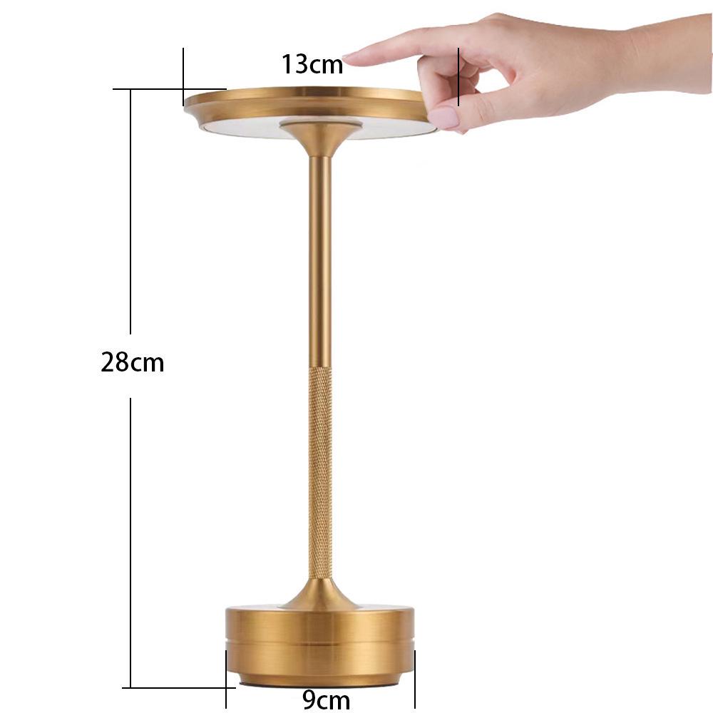 LED Touch Table Lamp - Minimalist Retro Cafe Style, USB Rechargeable