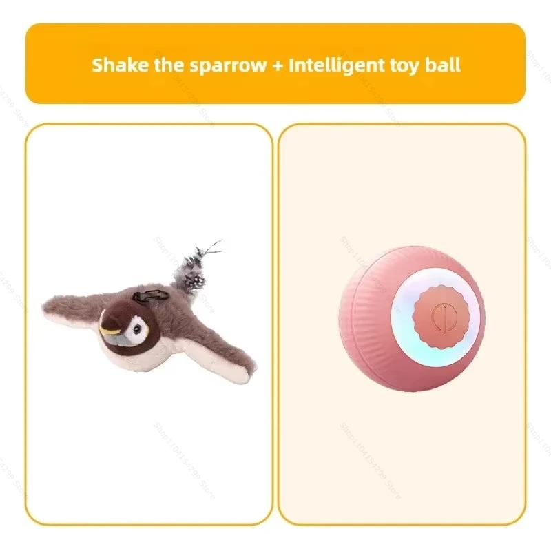 Hot Sale Interactive Cat Toys Rechargeable Chirping Flapping Wings Bird with Catnip Cats Touch Activated Plush Toys for Cats