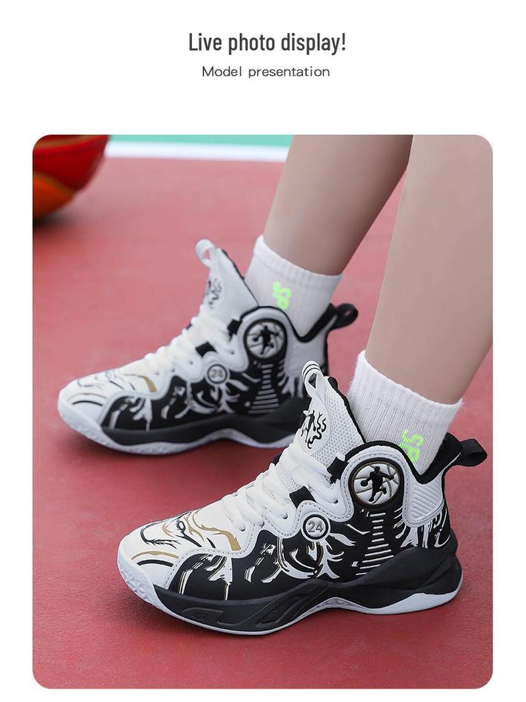 Kobe Youth 2025 Autumn/Winter Boys' Leather Waterproof Basketball & Running Shoes