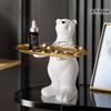1pc of High-End White Polar Bear Storage Ornament, Suitable Only for Lightweight Items, Classic Bohemian Cartoon Animal Decorative Tray