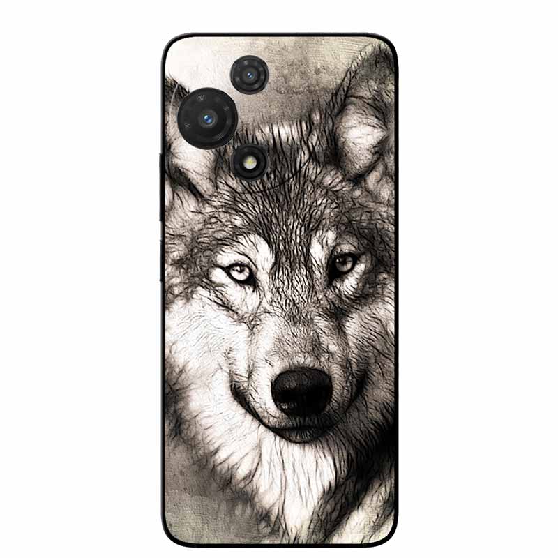 For TCL 60R 5G Case T519H Fashion Protective Silicone Back Cover Cases For TCL 60 R Animal Black Phone Funda TCL 60R T519H Coque