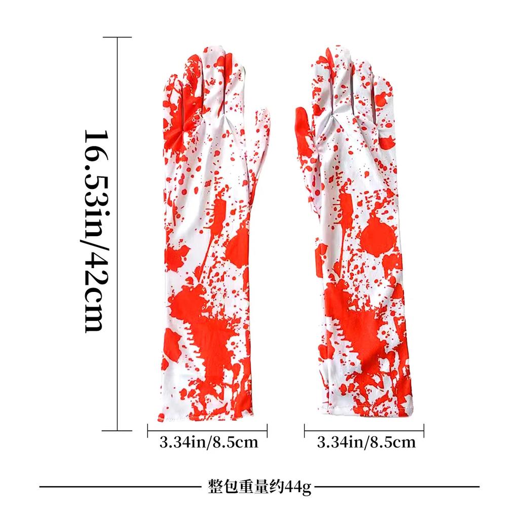 Halloween Gloves Scary Atmosphere Decorated Blood Gloves Blood Socks Party Costume Blood Mark Props Halloween Decorative Prop