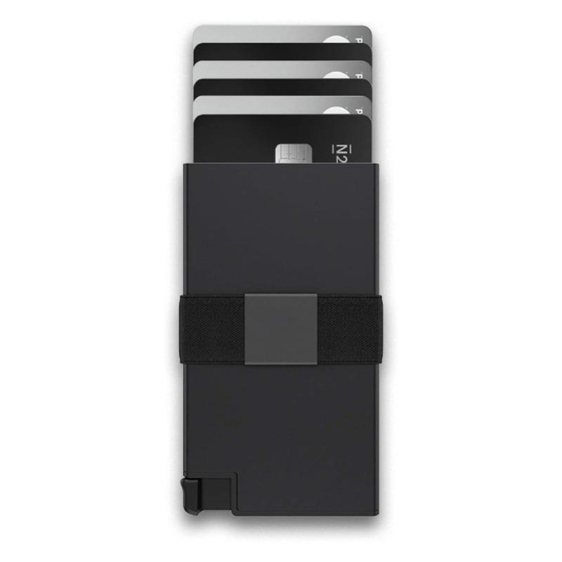 

Металлический картхолдер Мужской RFID Европейский и американский противокражный с защитой от сканирования Металлический алюминиевый чёрный