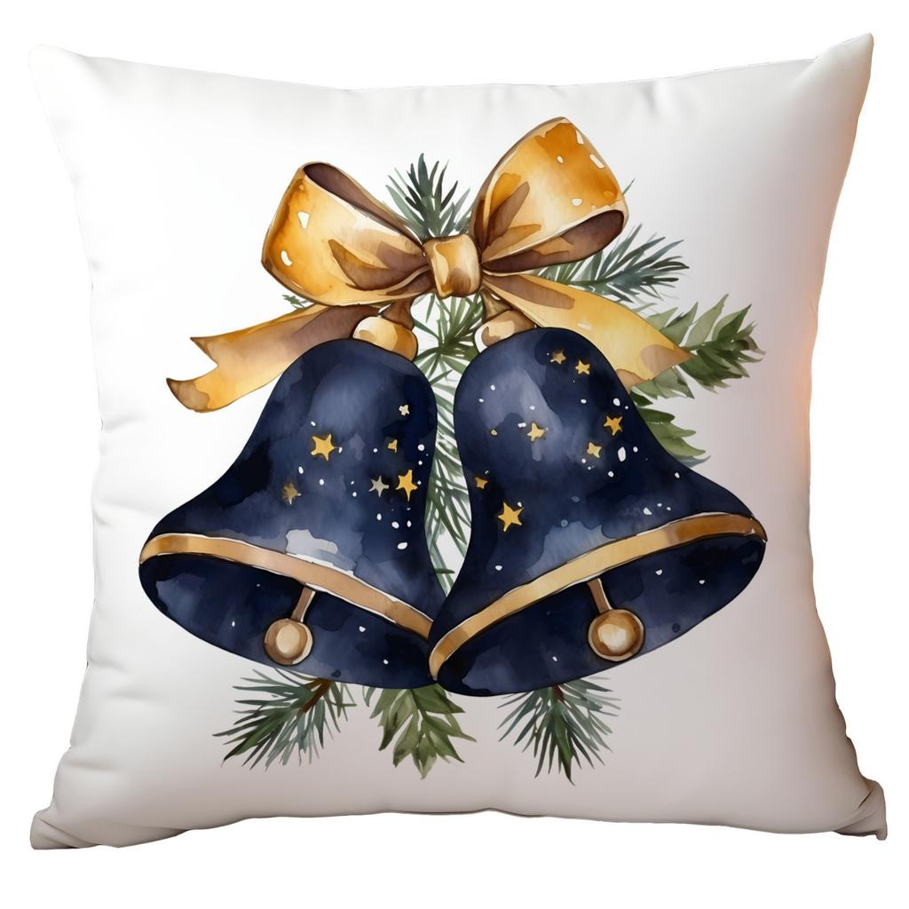 Popular Christmas Pillow Cover Retro Watercolor Blue Print Home Cushion Pillow Cover Premium Durable Quality Useful