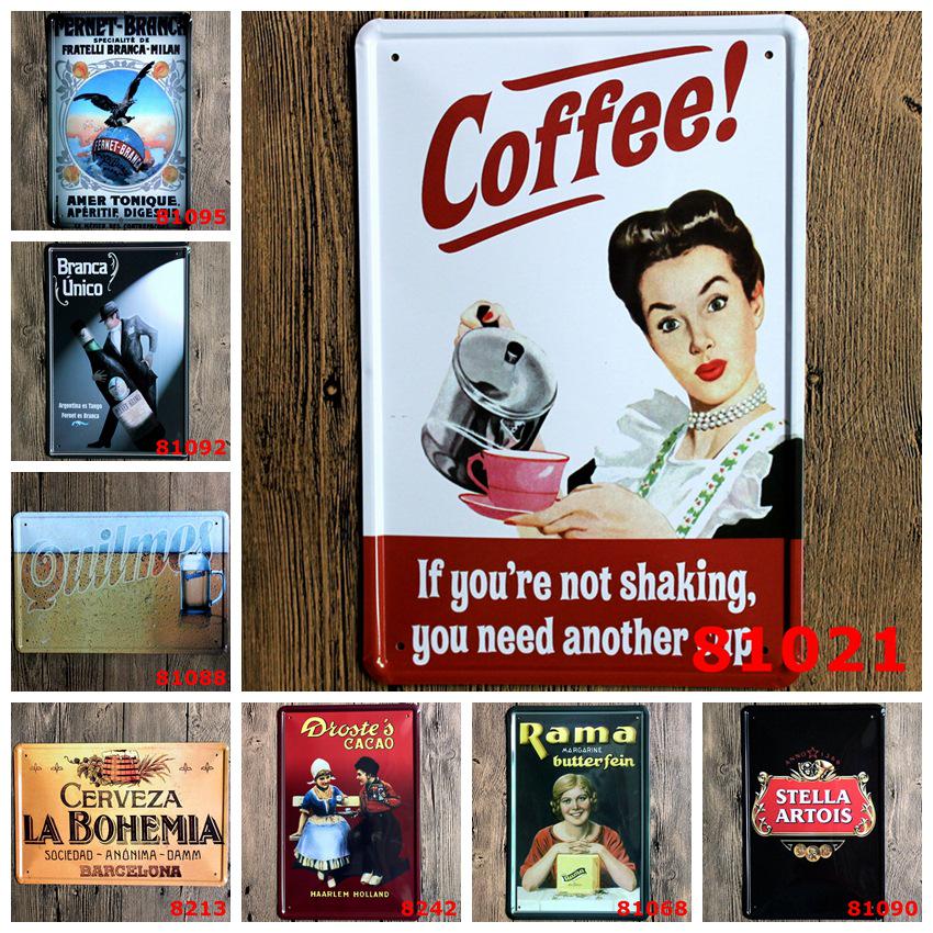Retro Wine Tin Painting - Vintage Decor for Bar, Bedroom, or Coffee Shop