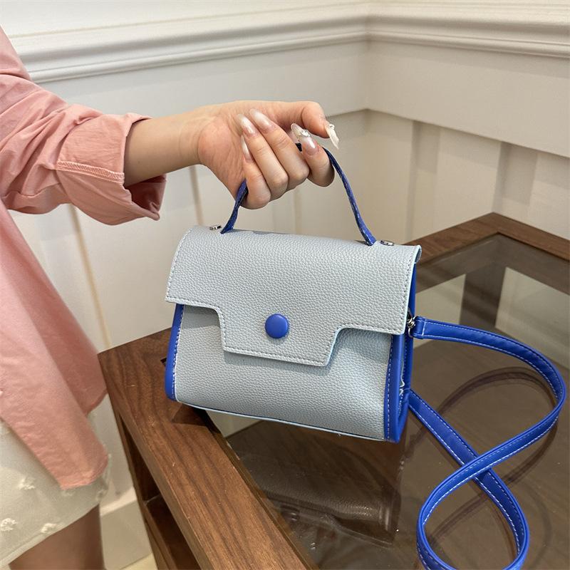 Dámská taška Módní malá čtvercová taška Texturovaná PU kabelka Jednoduchá všestranná taška přes rameno