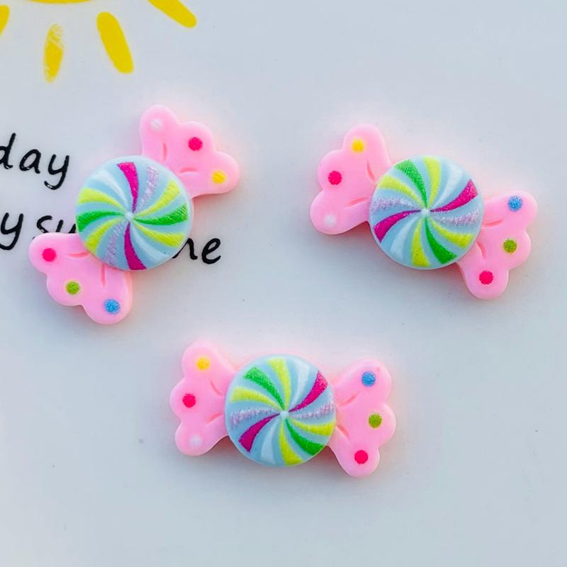 20 Pcs New Cute Kawaii Cartoon Candy Lollipop Resin Cabochon Scrapbooking Diy Jewelry Earwear Craft Decoration Accessories A100