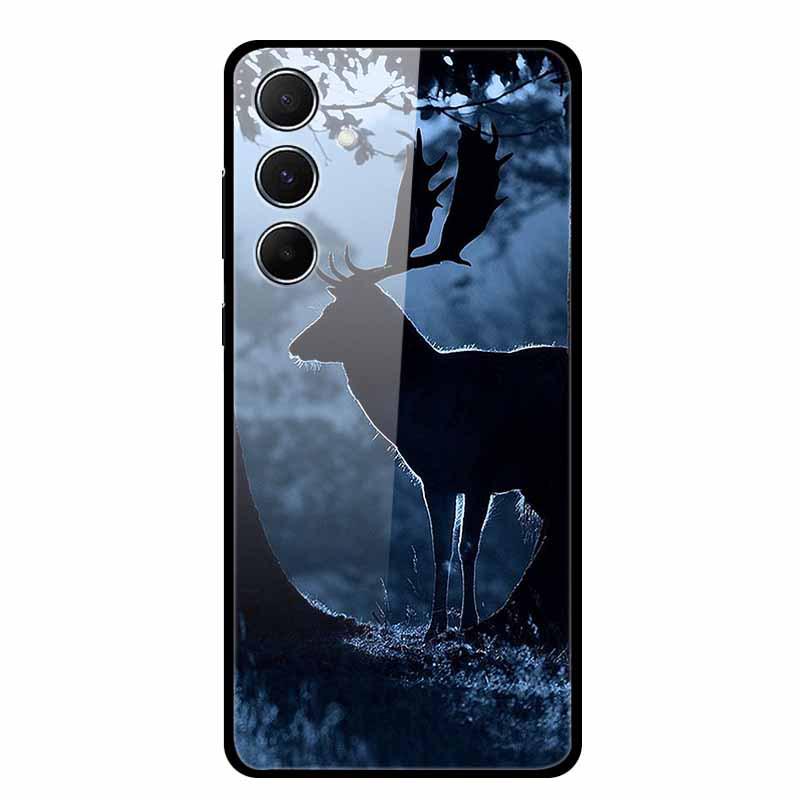 Kreative Landschaftsmalerei Gehärtetes Glas Handyhülle für Samsung A55 5G