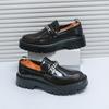22 New Spring Chain Thick-soled Thick-heeled British Casual Leather Shoes 1