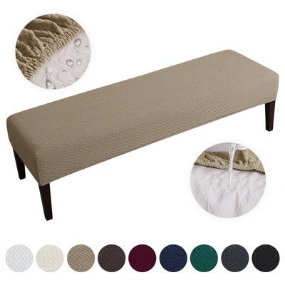 Stretch Jacquard Waterproof Bench Cover for Dining Room Bedroom Kitchen Bench Slipcovers Anti-Dust Removable Washable Cover