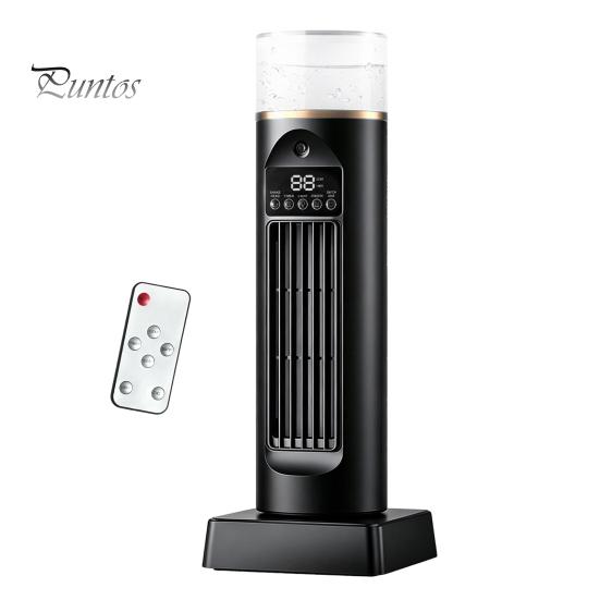 Quiet Air Circulation Fan Portable Tower with Remote Control, 6 Speed 7 Color LED Night Low Noise Light, Cooler, USB Powered Misting for Home