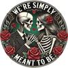Skeleton Couple Metal Sign 8x8 Inch Rustproof Wall Art for Home Kitchen Garage Decor