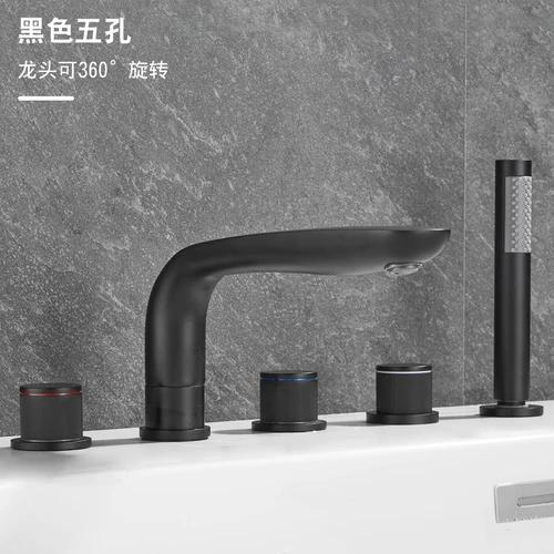 Luxury Bathroom Faucet Cold and Hot Water Tap Brushed Gold Split Three Hole Basin Faucet Solid Brass Washbasin Water Mixer