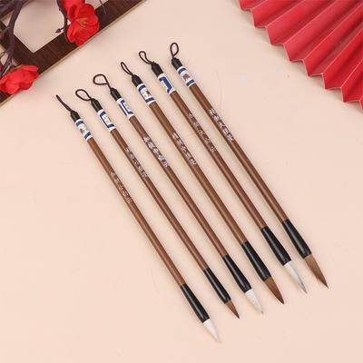 6Pcs Traditional Chinese Calligraphy Brushes Set White Clouds Bamboo Wolf's Hair Writing Brush Painting Practice Writing Tools