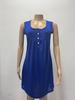2026 Spring/Summer Women's Sleeveless Pleated Button-Up Vest Dress Pajamas