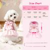 Bowknot Dog Harness Leash Set Shining Cat Puppy Birthday Dresses Pet Wedding Vest Harnesses With Lead For Small Medium Dogs Pink