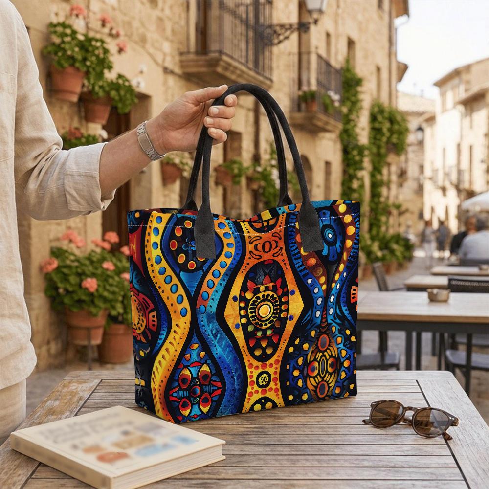 Bohemian Tribal Print Large Capacity Tote Bag for Daily Use