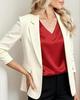 2026 Spring/Summer Solid Color V-neck Satin Casual Women's T-shirt