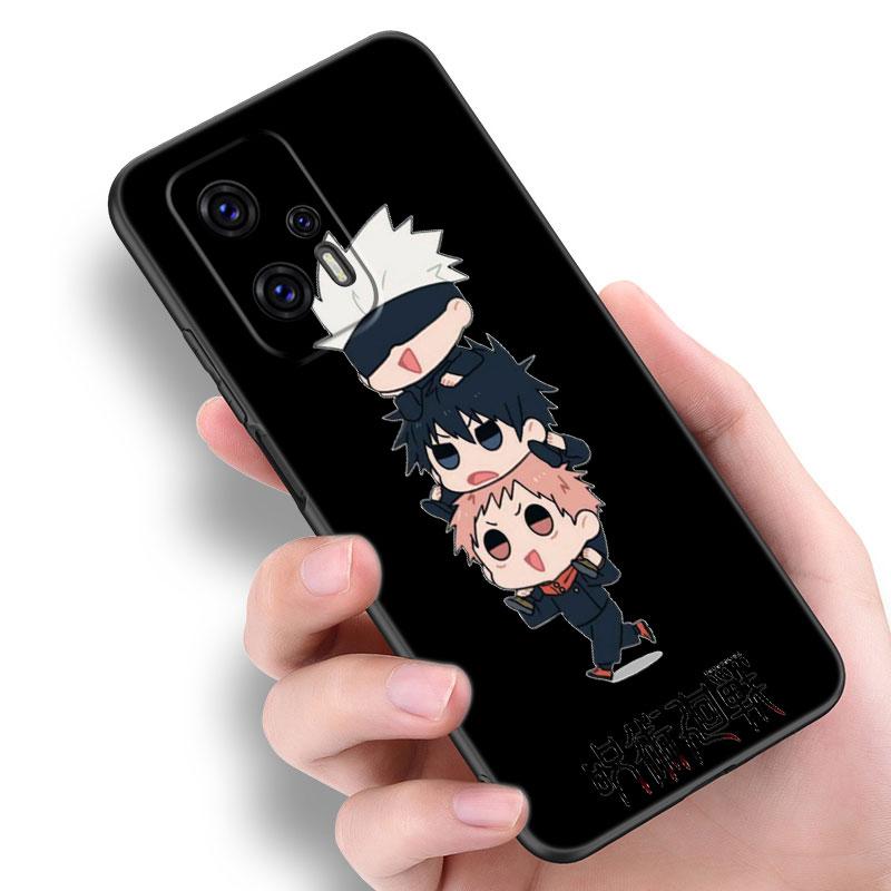 Anime Jujutsu Kaisen Telefonkasten für Xiaomi POCO F2 F3 M2 M3 M4 X3 X4 Pro NFC F4 GT 5G F1 X2 C3 C31 C40 M5S, weiches TPU-Schwarz-Cover