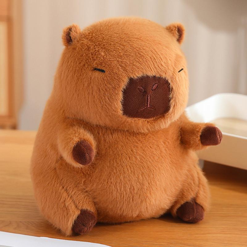 Capybara Plush Huggable Toy With Unique Food Designs And Soft Short Plush Fabric