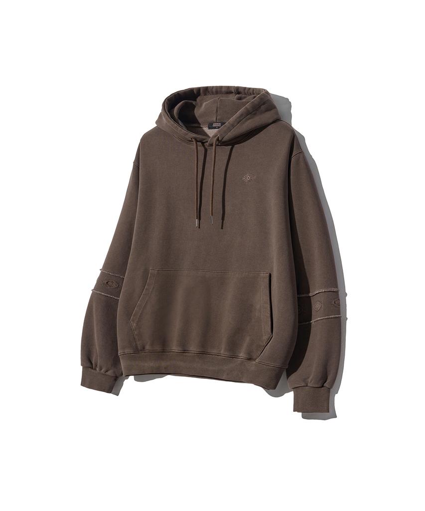 GAKKAI UNIONS Ethnic Sleeve Pigment Hoodie Brown