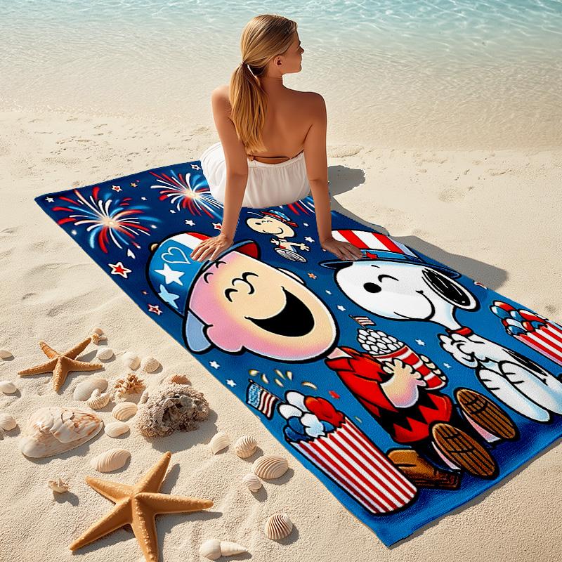 1pc Snoopy Charlie Brown Celebrate Cartoon Quick Dry Microfiber Bath Towel for Swimming Surfing Camping Unisex Holiday. SJT7201174