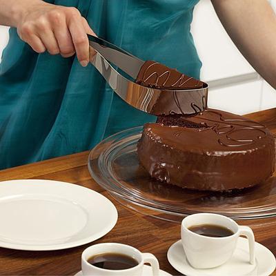 Edelstahl Kuchenschneider Gebogener blattförmiger Schneider Schneideklemme Kuchenwerkzeuge Zubehör