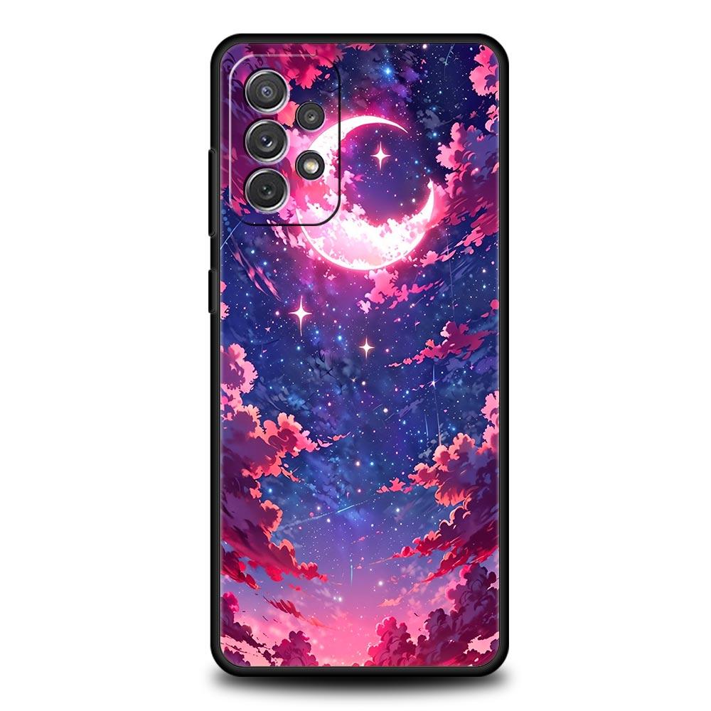 Moon Cloud Comic Style Case for Samsung A57 A37 A51 A71 A21S A17 A11 A15 A25 A41 A23 A33 A53 A73 A07 A05S A13 A35 A55 5G Cover