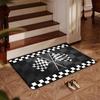 Black and White Checkered Flag Carpet Durable Anti-Slip Racing Sports Decorative Floor Mat Living Room Carpet Home Decor