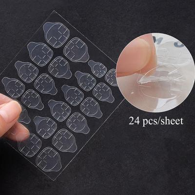 1 Blatt Falschnagel-Klebesticker DIY Falschnägel Doppelseitig Klar Unsichtbar Stark Gelee-Gel-Pad Press-On-Nägel Maniküre-Werkzeug
