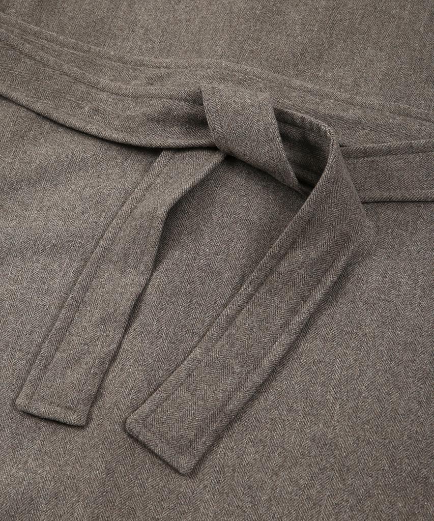 Prairie Light Merino Wool Oversized Robe Long Coat (Herringbone Brown)