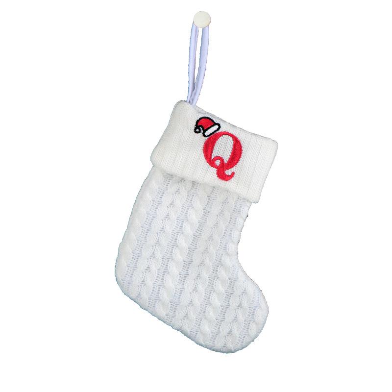 Kids' Embroidered White Knit Christmas Stocking - Holiday Decor
