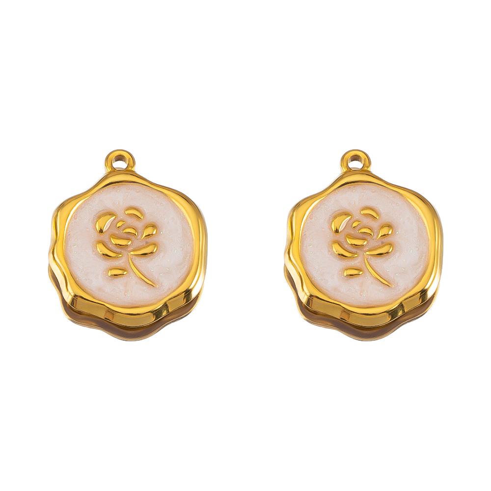 2pcs Stainless Steel 304 Multi-Design Enamel Pendant Lavender Purple Series For DIY Necklace Earrings Jewelry Findings Accessory