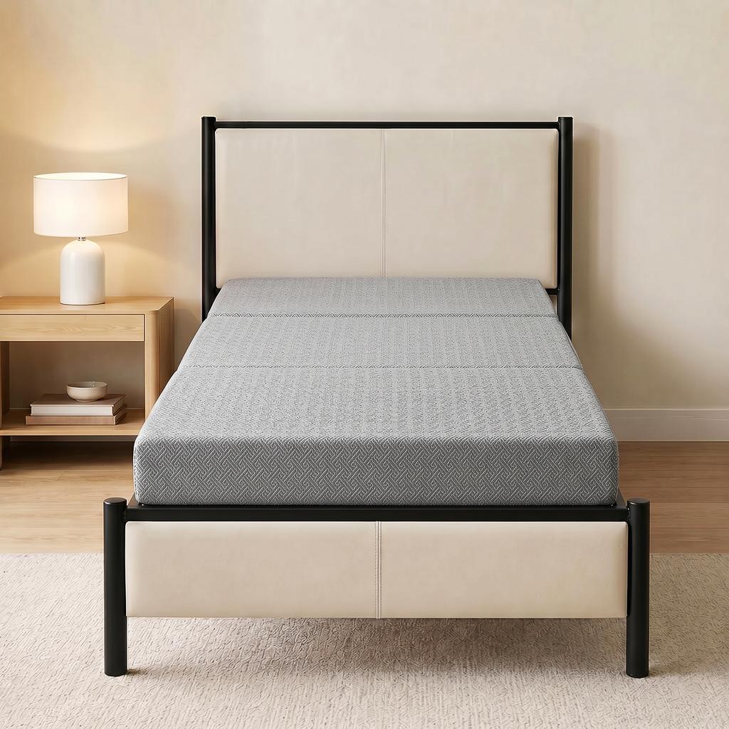 Materasso Pieghevole 200 x 90 cm, Materasso Pieghevole 15 cm, Materasso Portatile da Pavimento con Copertura Lavabile, Testato Oeko-Tex