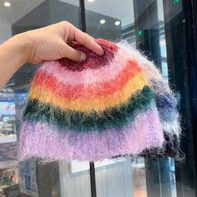 New Dopamine Color Plush Hat for Women In Autumn and Winter Thickened Warm Fisherman Hat Ear Protection Knitted Woolen Hat